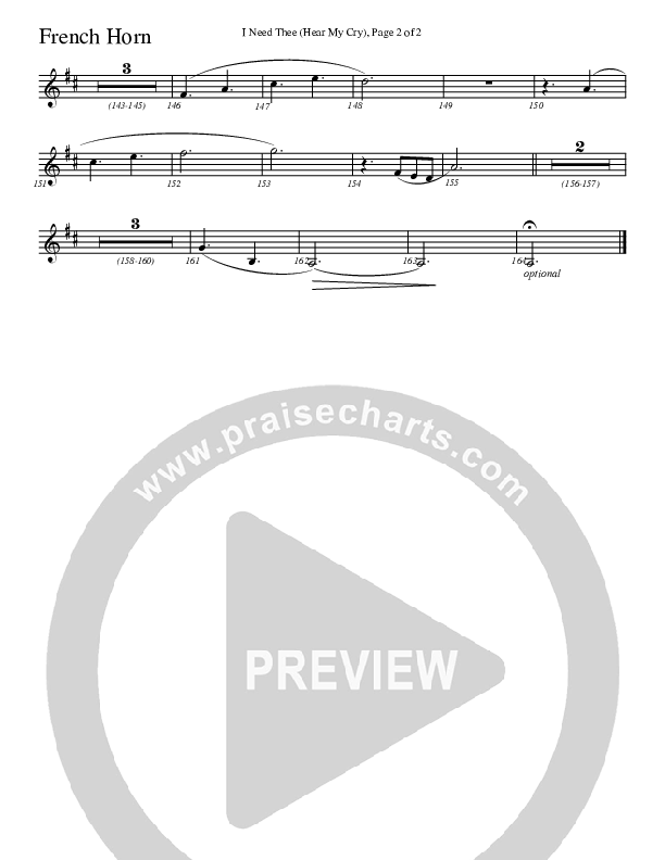 I Need Thee (Hear My Cry) French Horn (Charles Billingsley)