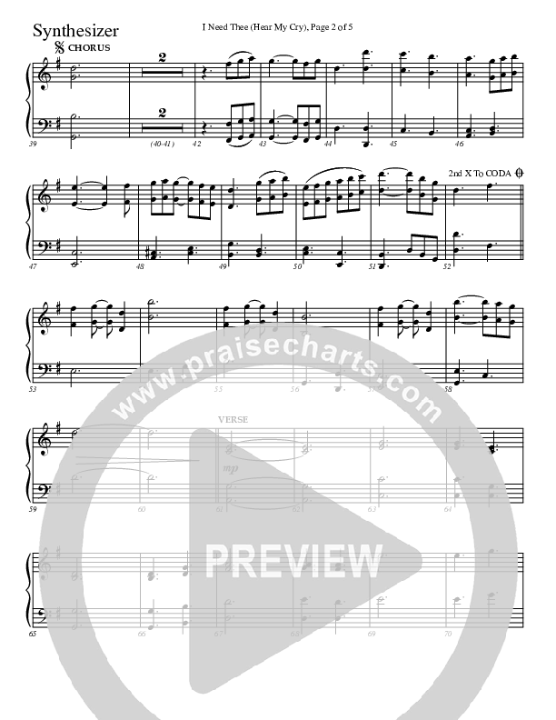 I Need Thee (Hear My Cry) Synth (Charles Billingsley)