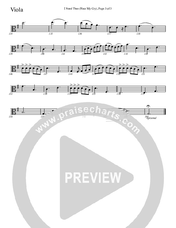 I Need Thee (Hear My Cry) Viola (Charles Billingsley)