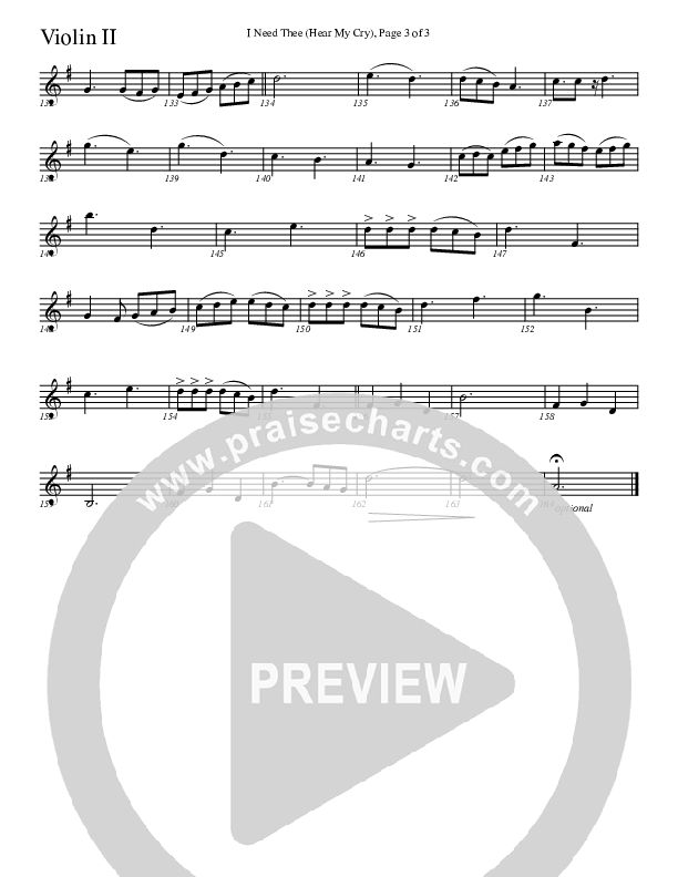 I Need Thee (Hear My Cry) Violin 2 (Charles Billingsley)