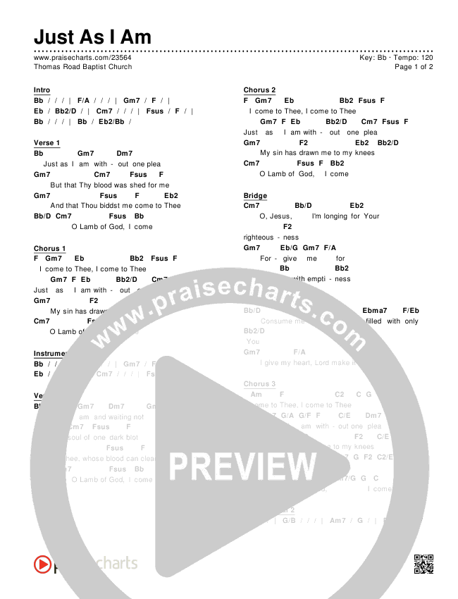 Just As I Am Chords & Lyrics (Red Tie Music)