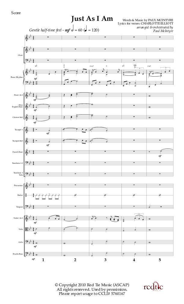 Just As I Am Conductor's Score (Red Tie Music)