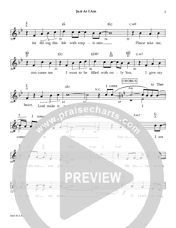 Just As I Am Lead Sheet (Red Tie Music)