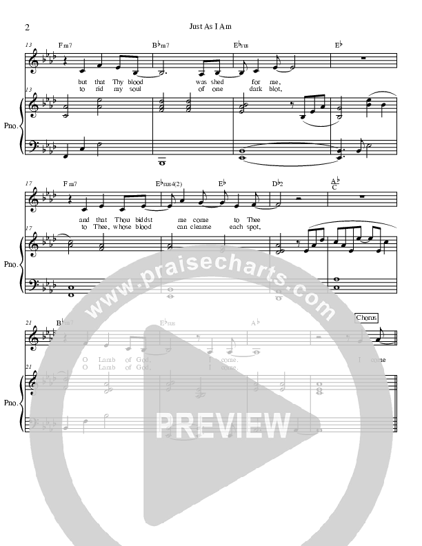 Just As I Am Piano/Vocal (Red Tie Music)