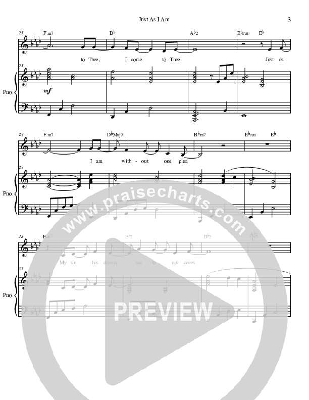 Just As I Am Piano/Vocal (Red Tie Music)