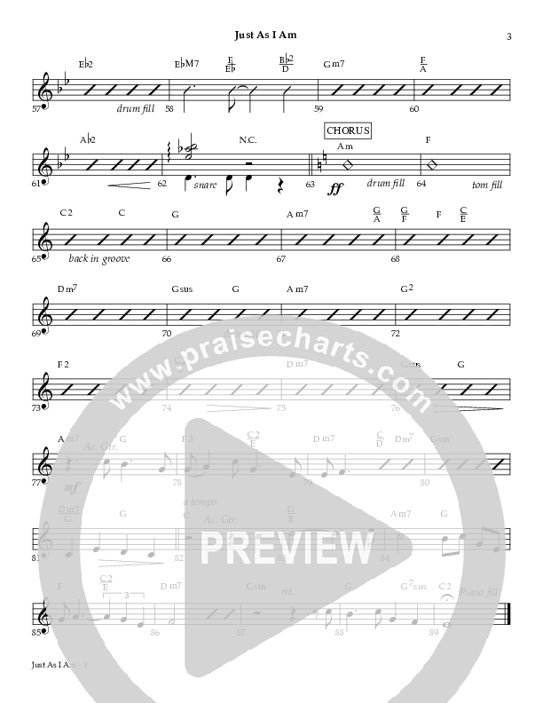 Just As I Am Rhythm Chart (Red Tie Music)