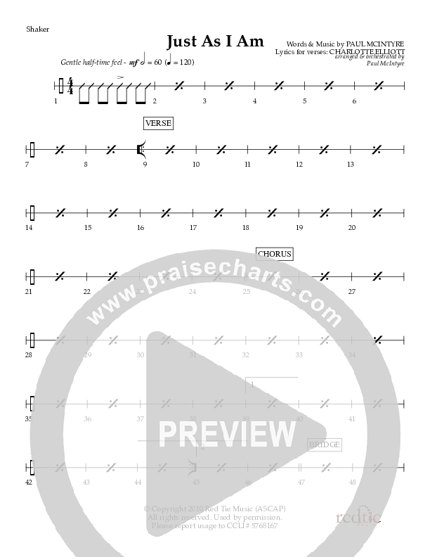 Just As I Am Shaker (Red Tie Music)