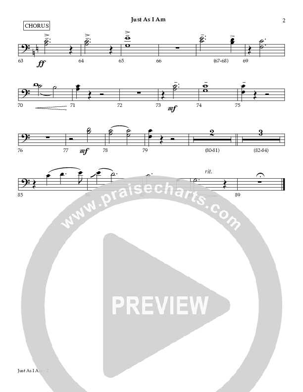 Just As I Am Trombone 1/2 (Red Tie Music)