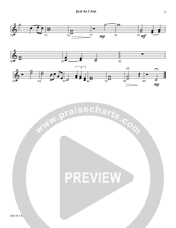 Just As I Am Violin 1/2 (Red Tie Music)