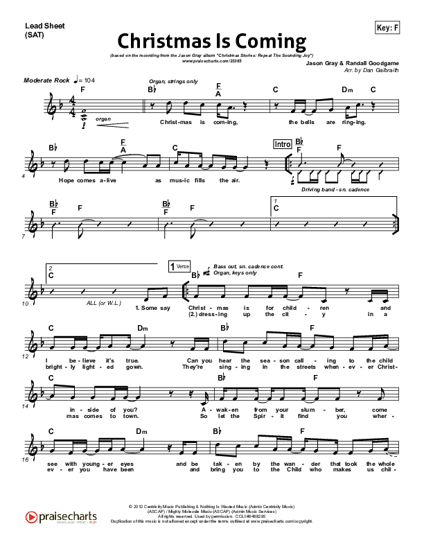 King of Glory Lead Sheet (SAT) (Red Tie Music)