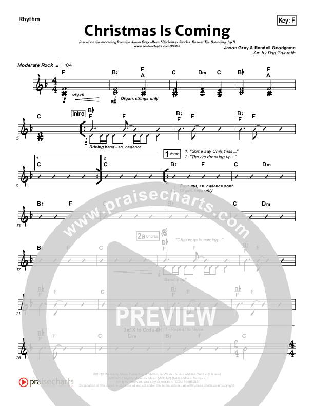 King of Glory Rhythm Chart (Red Tie Music)