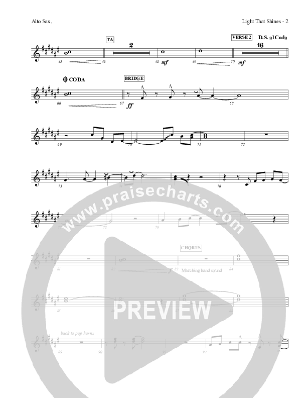 Light That Shines Alto Sax (Charles Billingsley / Red Tie Music)