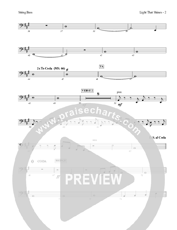 Light That Shines Double Bass (Charles Billingsley / Red Tie Music)