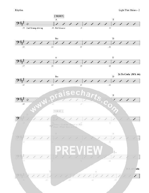 Light That Shines Rhythm Chart (Charles Billingsley / Red Tie Music)
