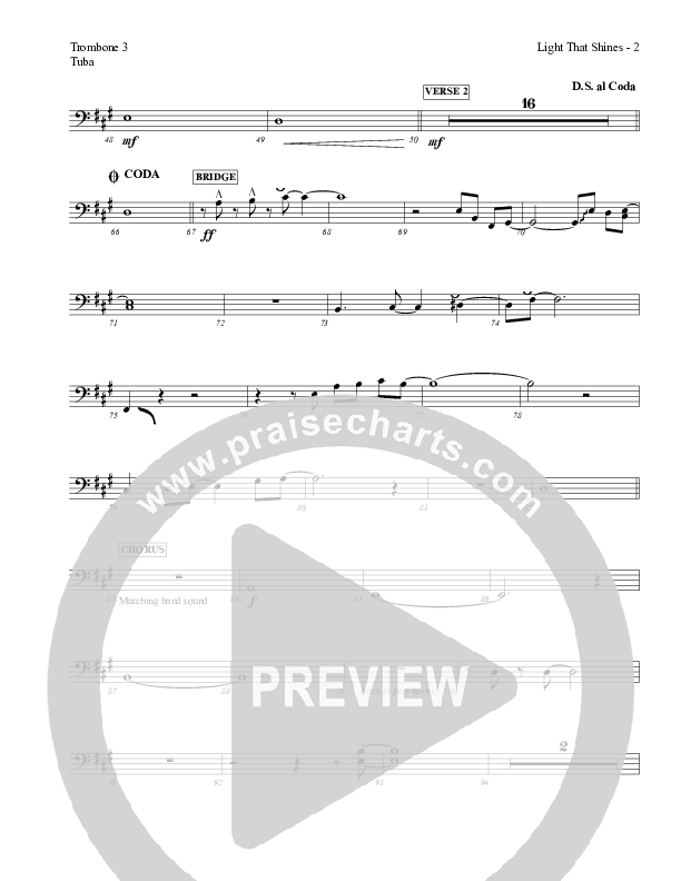 Light That Shines Trombone 3/Tuba (Charles Billingsley / Red Tie Music)