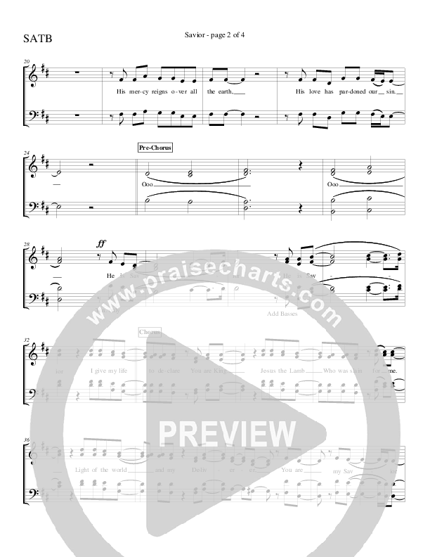 Savior Choir Vocals (SATB) (Charles Billingsley / Red Tie Music)
