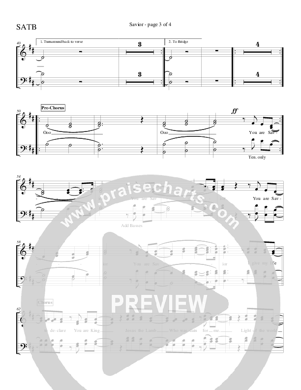 Savior Choir Vocals (SATB) (Charles Billingsley / Red Tie Music)