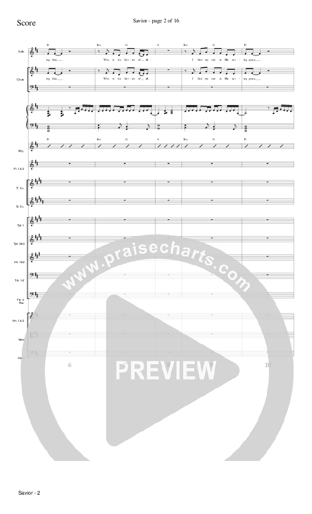 Savior Conductor's Score (Charles Billingsley / Red Tie Music)