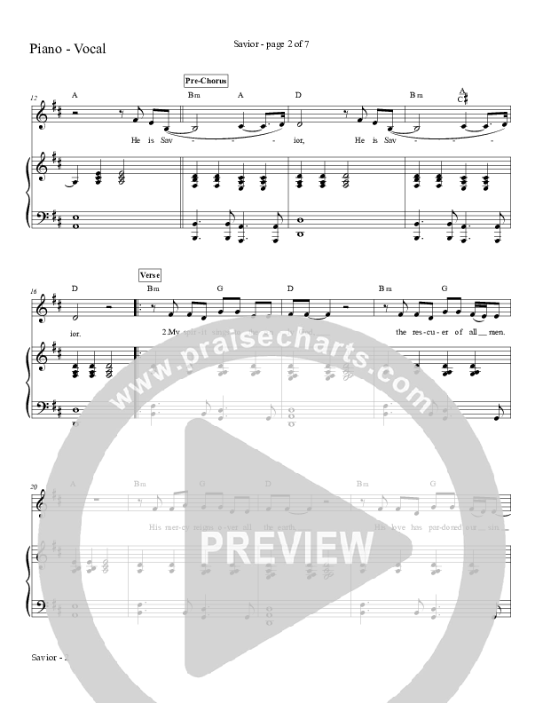 Savior Piano/Vocal & Lead (Charles Billingsley / Red Tie Music)