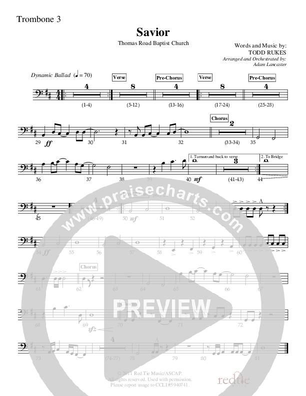 Savior Trombone 3 (Charles Billingsley / Red Tie Music)