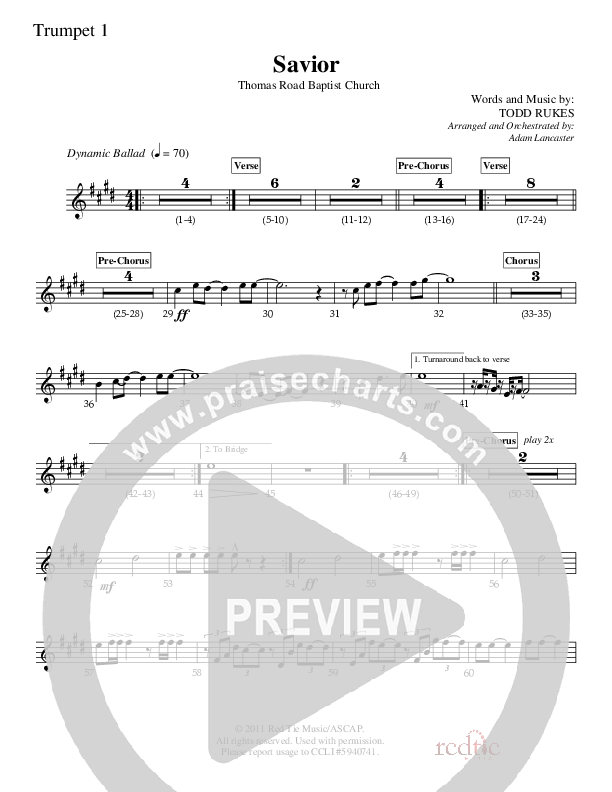 Savior Trumpet 1 (Charles Billingsley / Red Tie Music)