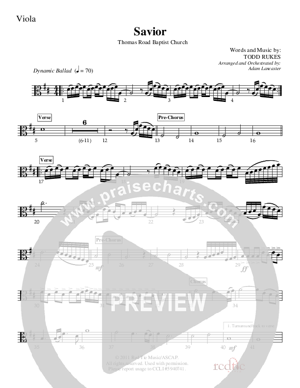 Savior Viola (Charles Billingsley / Red Tie Music)