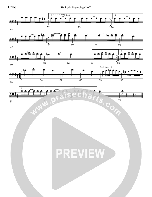 The Lord's Prayer Cello (Charles Billingsley)