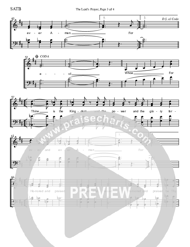 The Lord's Prayer Choir Vocals (SATB) (Charles Billingsley)
