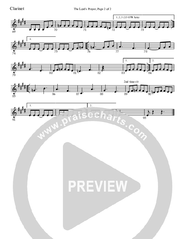 The Lord's Prayer Clarinet (Charles Billingsley)