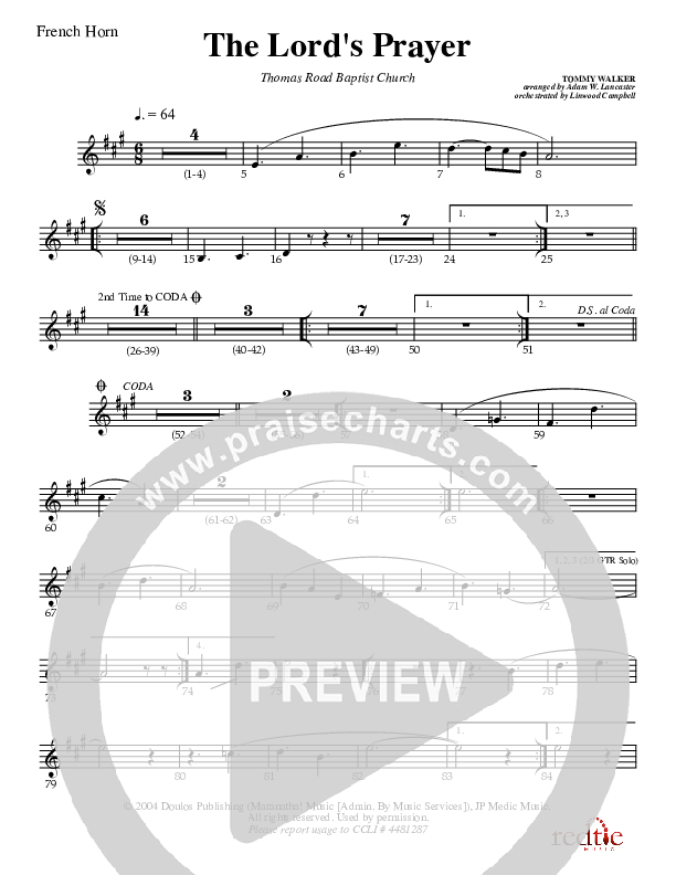 The Lord's Prayer French Horn (Charles Billingsley)