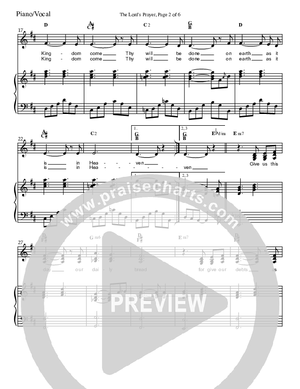 The Lord's Prayer Piano/Vocal & Lead (Charles Billingsley)