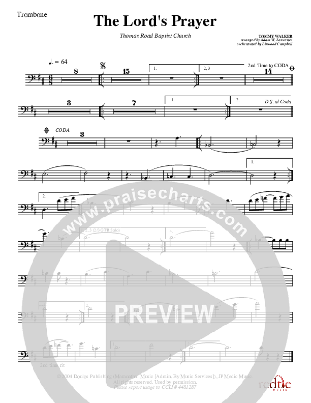 The Lord's Prayer Trombone (Charles Billingsley)