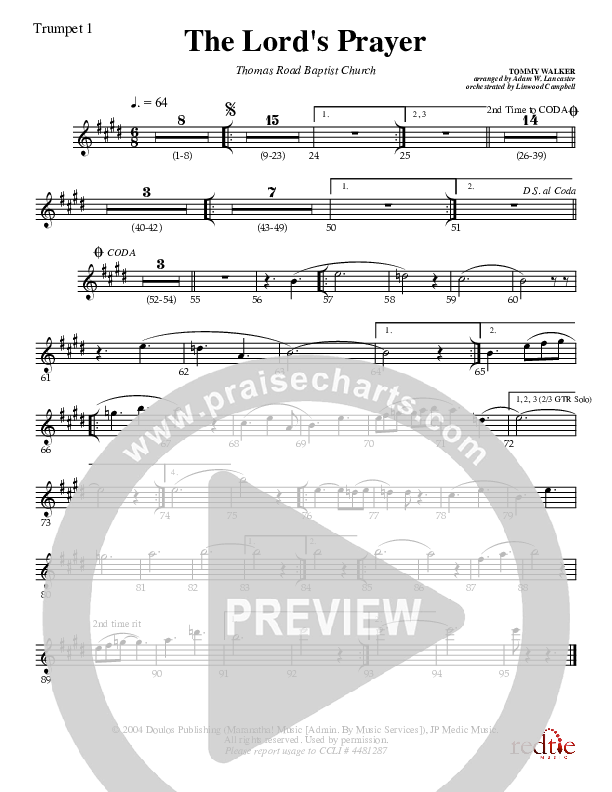 The Lord's Prayer Trumpet 1 (Charles Billingsley)