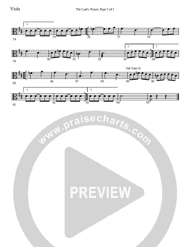 The Lord's Prayer Viola (Charles Billingsley)