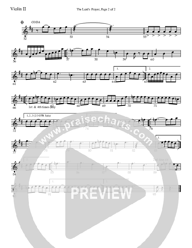 The Lord's Prayer Violin 2 (Charles Billingsley)