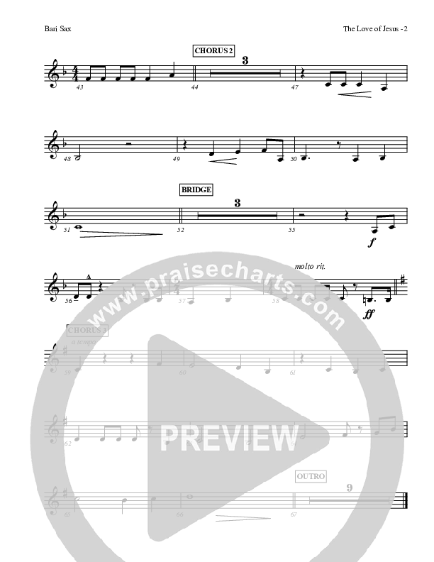 The Love Of Jesus Bari Sax (LU Praise / Red Tie Music)