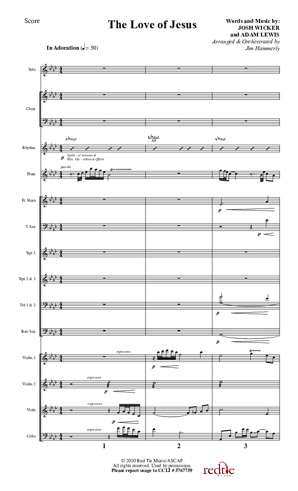The Love Of Jesus Conductor's Score (LU Praise / Red Tie Music)