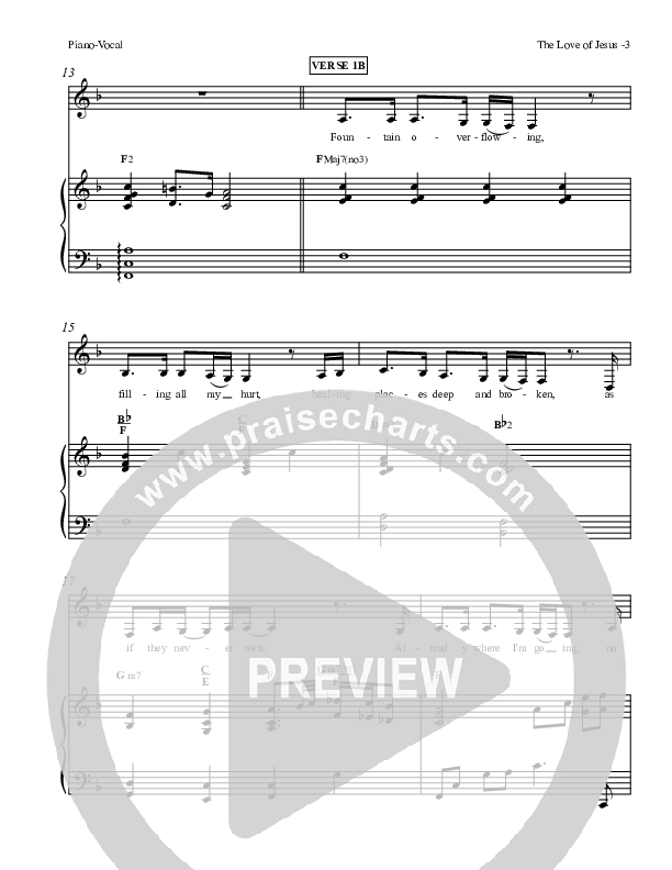 The Love Of Jesus Piano/Vocal (LU Praise / Red Tie Music)