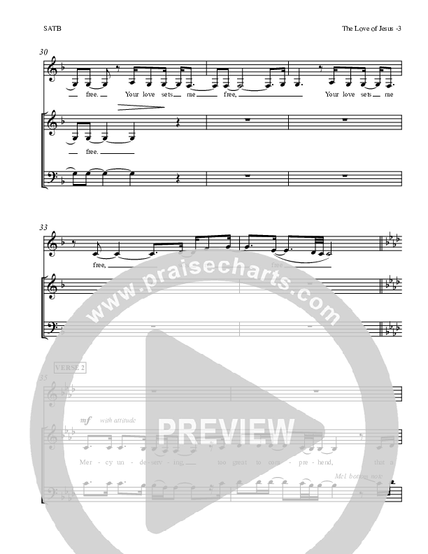 The Love Of Jesus Piano/Vocal (SATB) (LU Praise / Red Tie Music)