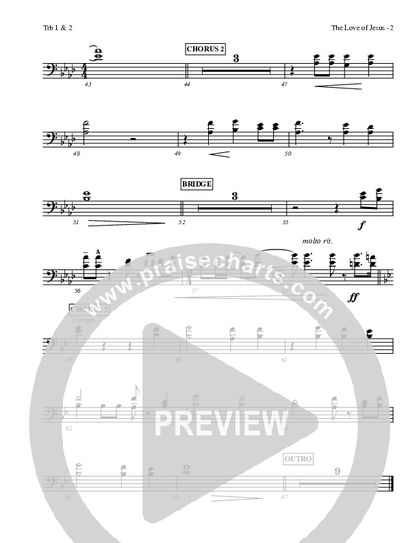 The Love Of Jesus Trombone 1/2 (LU Praise / Red Tie Music)