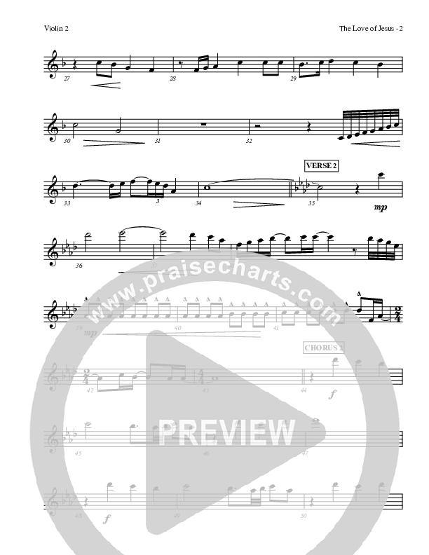 The Love Of Jesus Violin 2 (LU Praise / Red Tie Music)