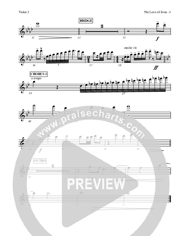 The Love Of Jesus Violin 2 (LU Praise / Red Tie Music)