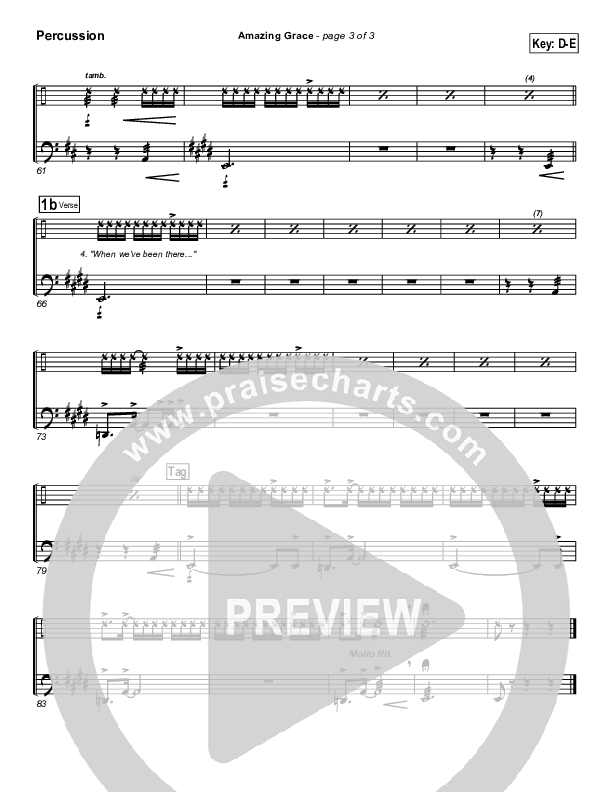 Amazing Grace Percussion (PraiseCharts Band / Arr. Daniel Galbraith)