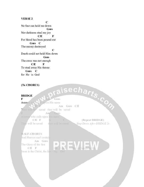 The Saving One Chord Chart (Charles Billingsley / Red Tie Music)