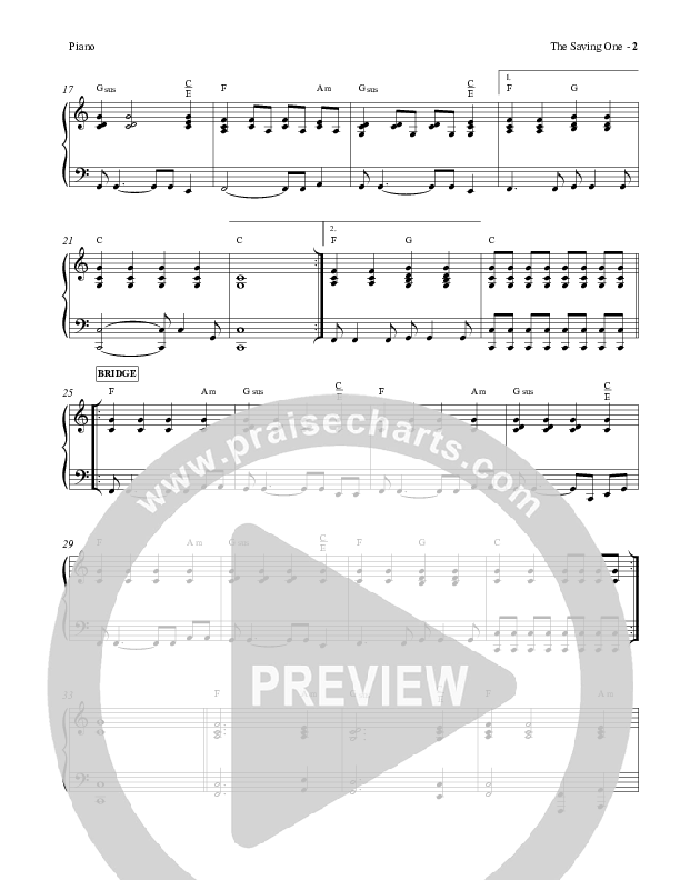 The Saving One Piano Sheet (Charles Billingsley / Red Tie Music)