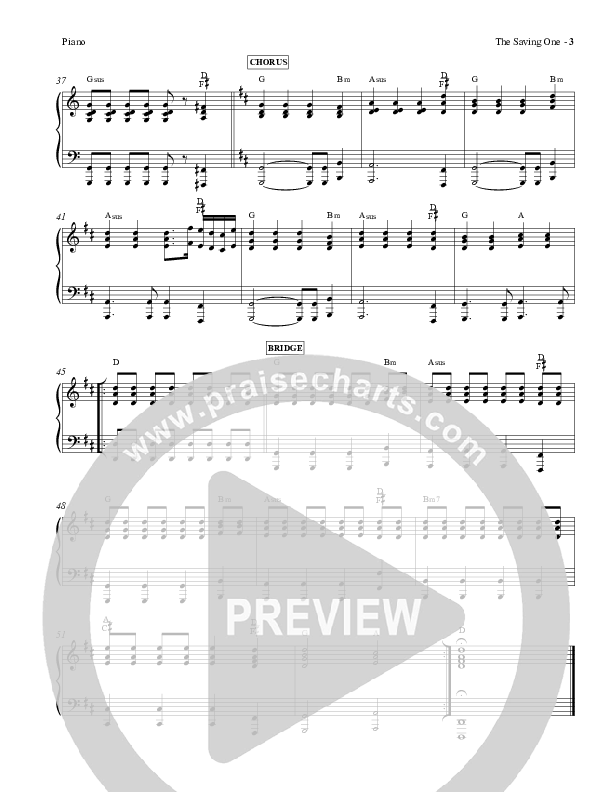 The Saving One Piano Sheet (Charles Billingsley / Red Tie Music)