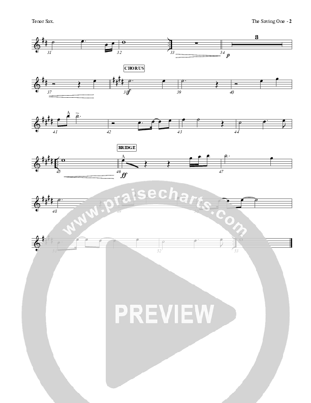 The Saving One Tenor Sax 2 (Charles Billingsley / Red Tie Music)