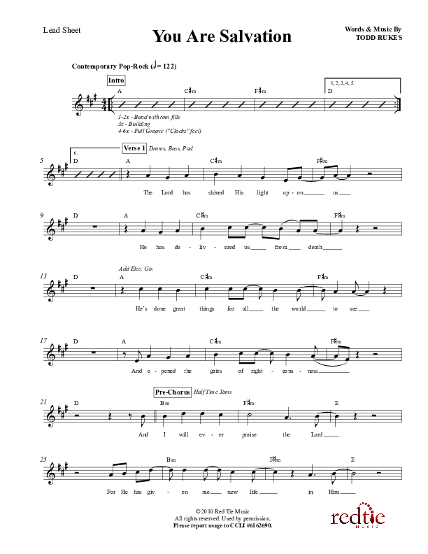 You Are Salvation Lead Sheet (Exodus)
