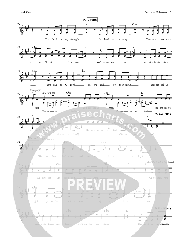 You Are Salvation Lead Sheet (Exodus)