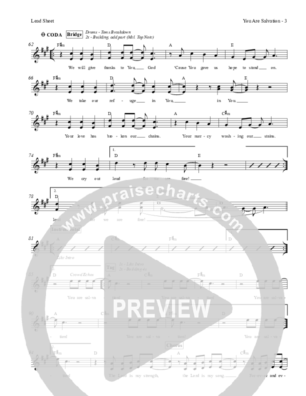 You Are Salvation Lead Sheet (Exodus)